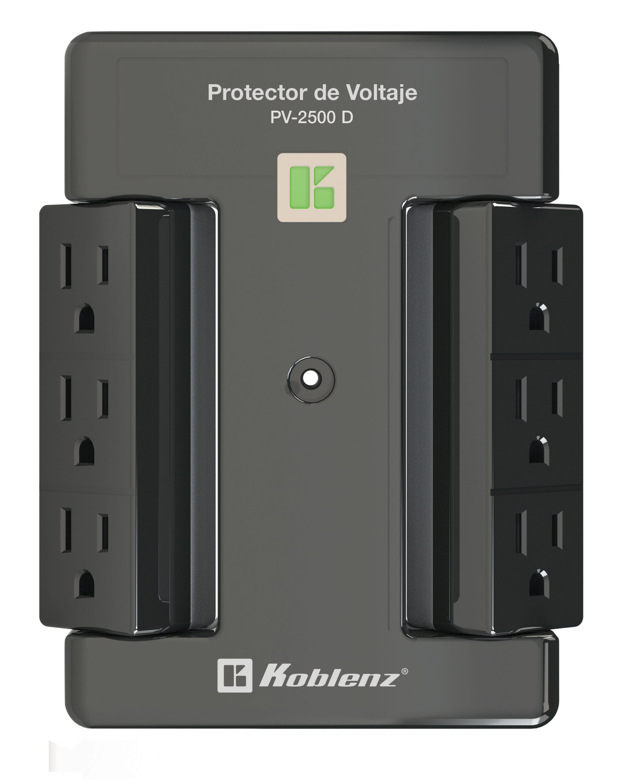 Protector de voltaje - 2500 VA /2000 W, 6 cont KOBLENZ PV-2500 D, Negro, 2500 VA, 2000 W