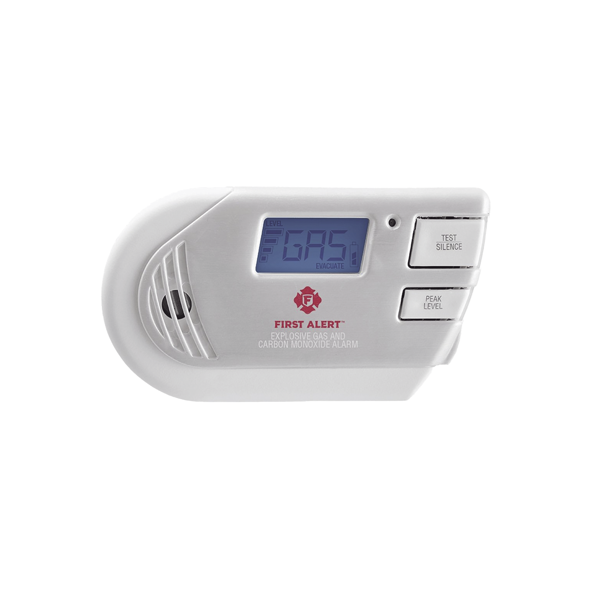 Detector Combo de Combinación de Gases Explosivos: Metano (GN), Propano (LP) y Monóxido de Carbono (CO), Con Pantalla Digital Retroiluminada, 120 Vca y Batería de Respaldo