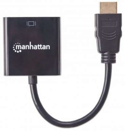 Convertidor  HDMI a VGA MANHATTAN - HDMI, VGA, Micro-USB, Macho/hembra, Negro