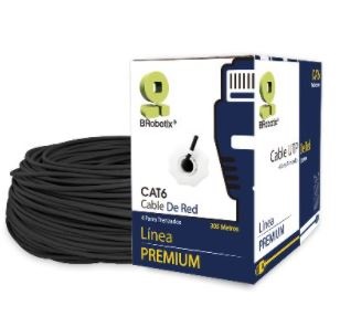 Bobina UTP - CAT6, 305 m, Exterior Doble Forro, Negro, CCA, BROBOTIX 171100
