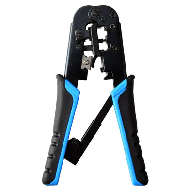 Pinza Crimpeadora BROBOTIX RJ11/RJ12/RJ45 AZUL - Negro, Azul, RJ11, RJ12 y RJ45