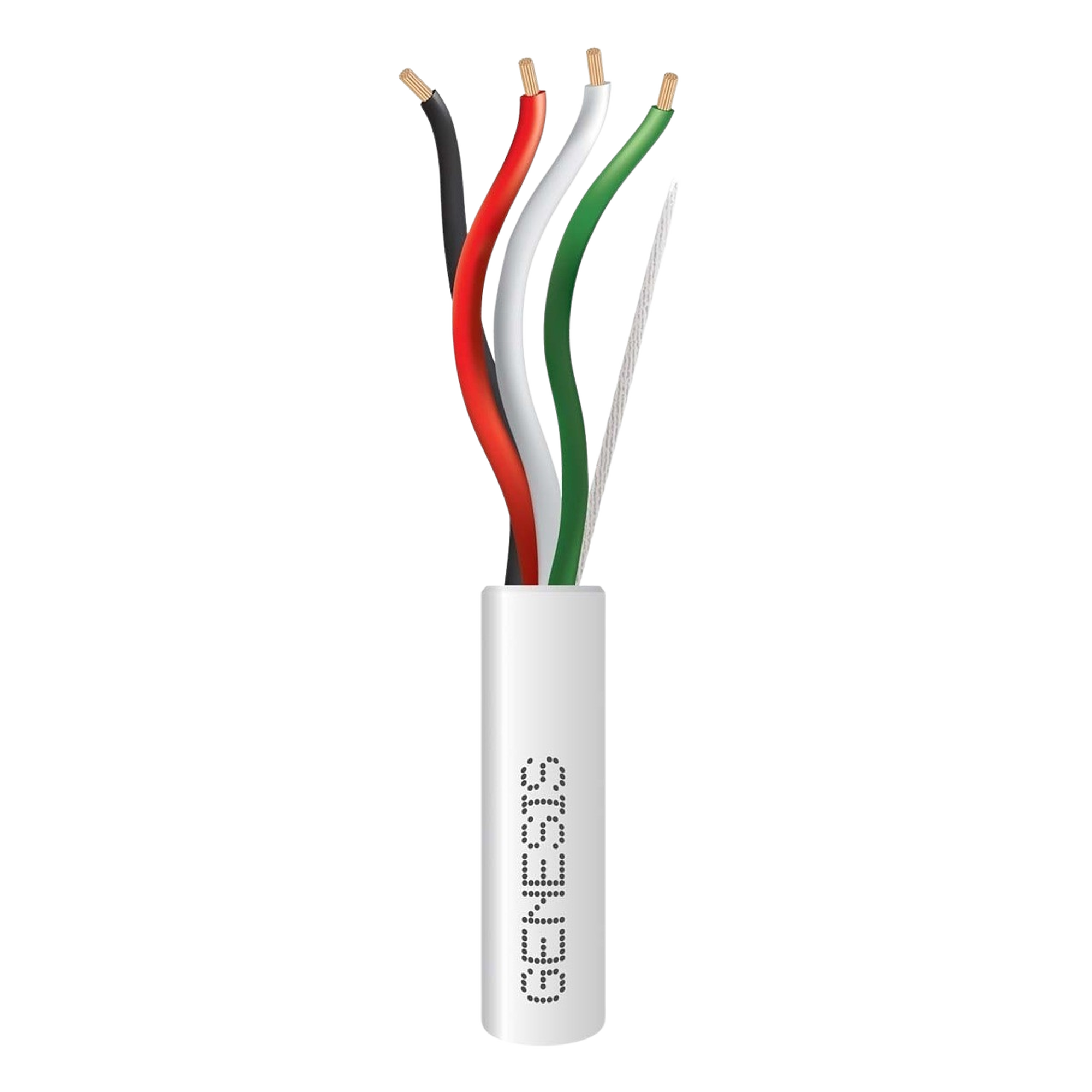 Bobina de 152 Metros / Cable de Cobre / 4x18 AWG / Riser / Para Interior / Color Blanco / Para Aplicaciones de Alarmas de Intrusión/Control de Acceso/ Automatización / Interfonos y Tv Porteros
