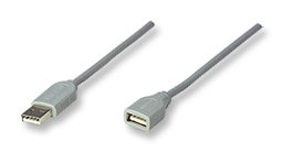 317238 Cable de Extensión USB Macho-Hembra de 3.0m Color Gris; Velocidad máxima de hasta 12 Mbps. - 