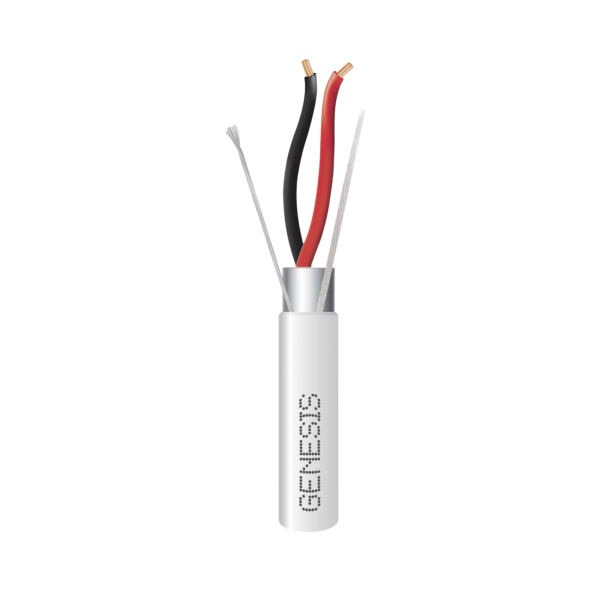 Bobina de 152 Metros de Cable / 2x16 AWG / BLINDADO / PLENUM / Color Blanco / Para Aplicaciones de Audio, Seguridad y Control