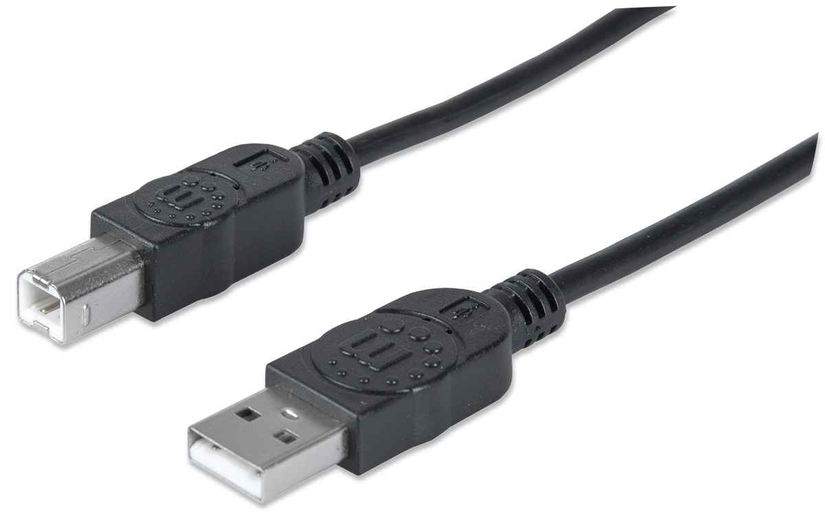 333368 Cable para Dispositivos USB B de Alta Velocidad.  USB 2.0 - A macho/ B macho, 480 Mbps, 1.8 m, Negro