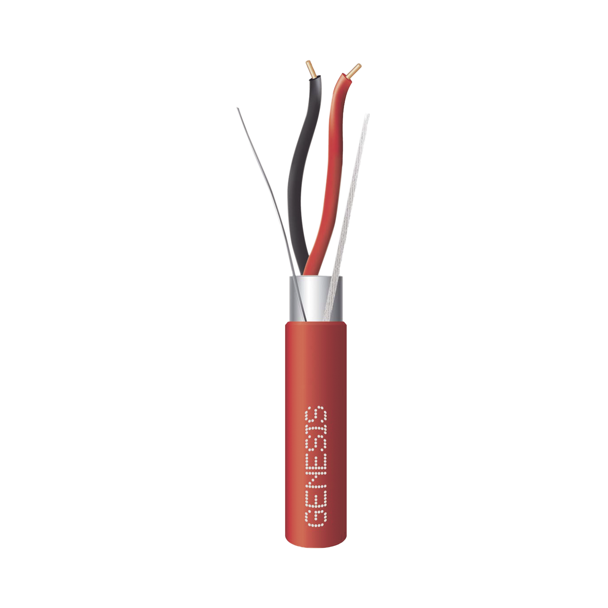 Bobina de 152 Metros de Alambre / 2x14 AWG / BLINDADO / Tipo FPLR / Color Rojo / Para Aplicaciones en Sistemas de Detección de Incendio y Sistemas de Evacuación