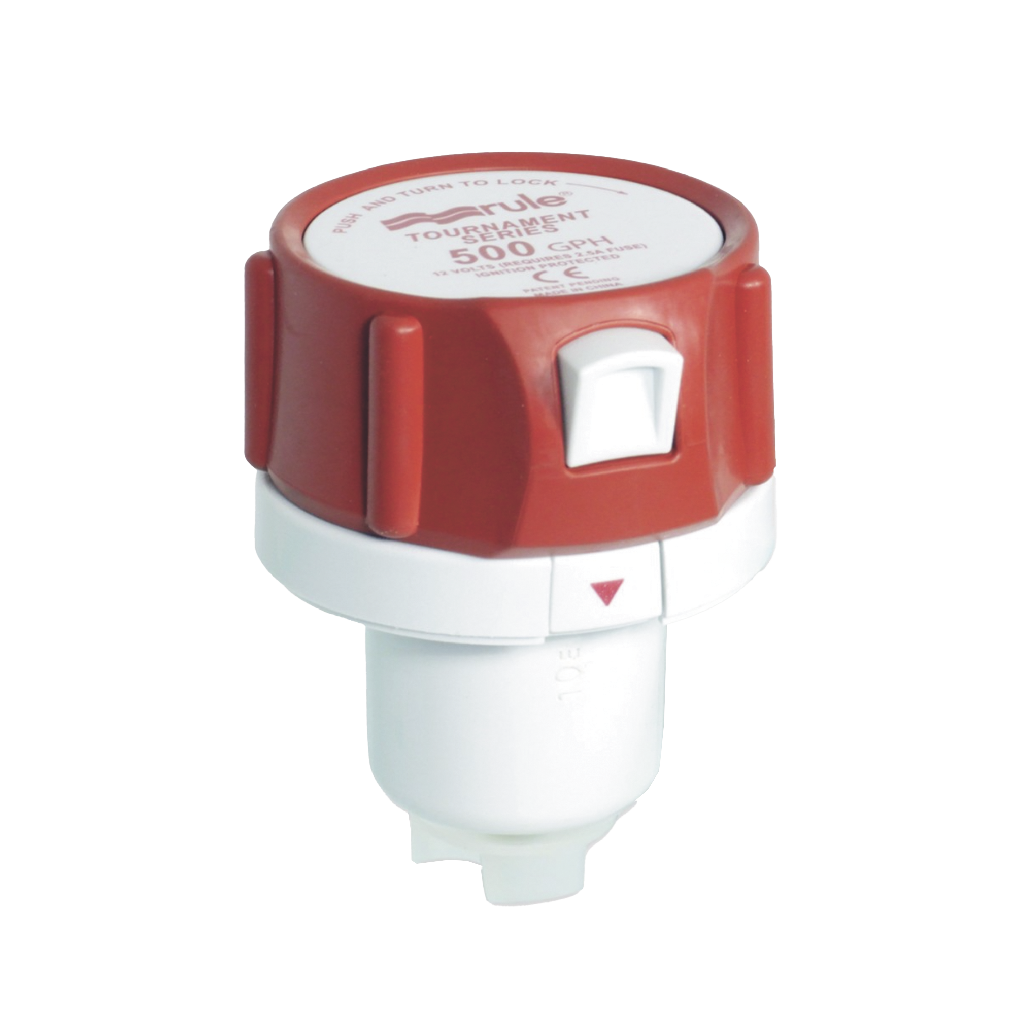 Bomba de reemplazo para serie Tournament de 500 galones por hora, a 12 Volts de corriente directa.