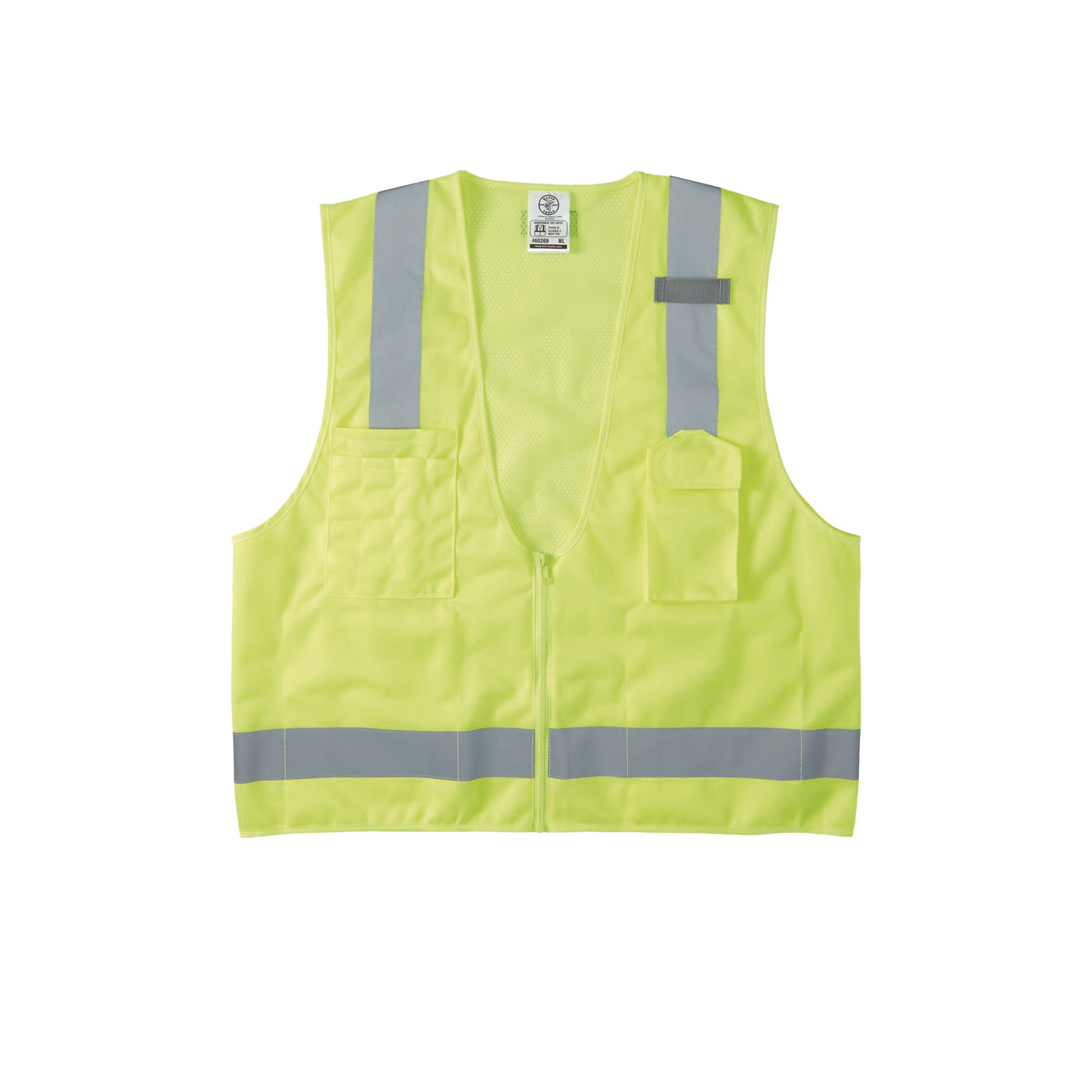 Chaleco de seguridad reflectante de alta visibilidad, mediano/grande. Con múltiples bolsillos de diferente capacidad