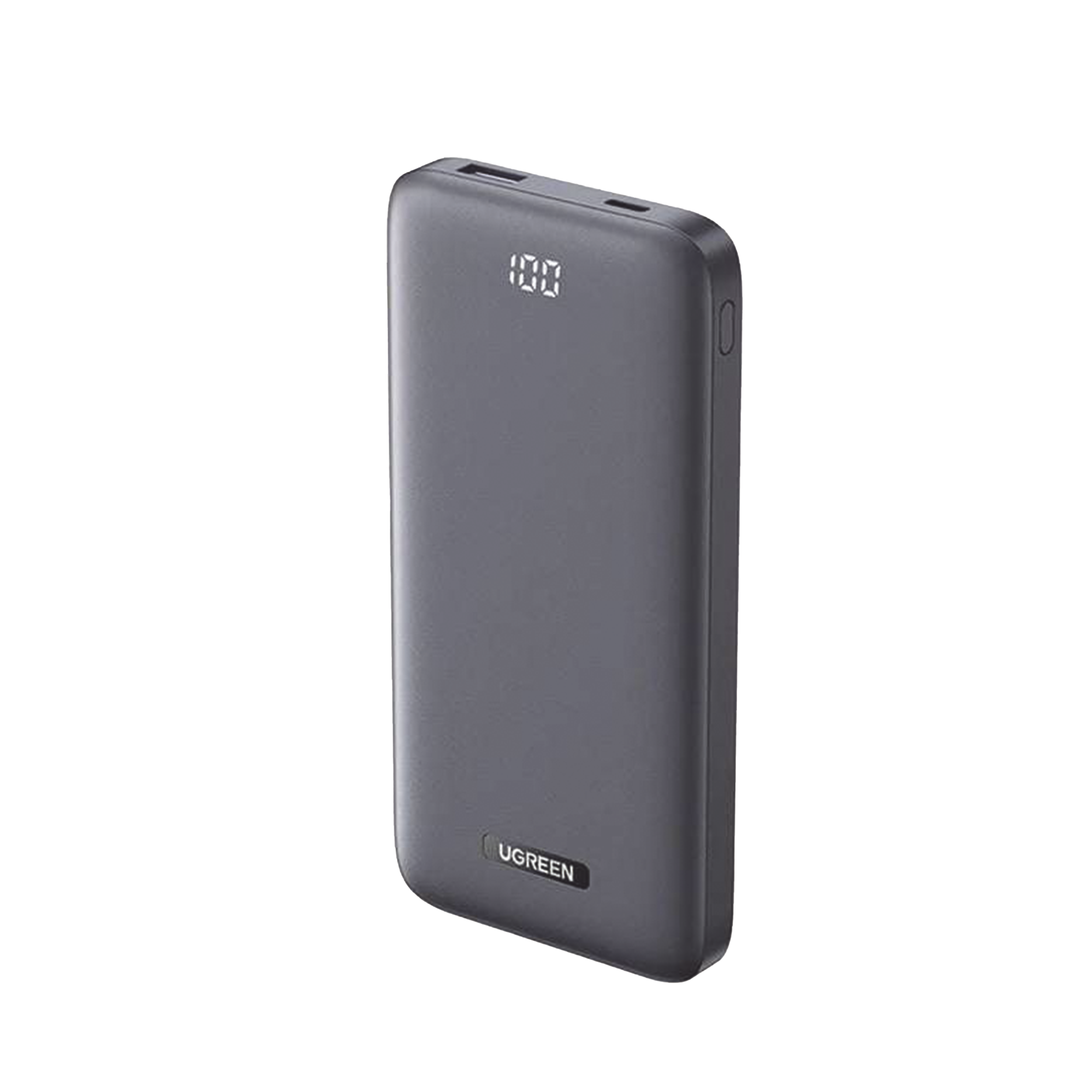 PowerBank Ultra Delgado 10000mAh |  Dos Puertos | USB-A + USB-C | PD 3.0 20W | QC3.0 22.5W | FCP | AFC | Entrada/Salida USB-C (Carga y Alimentación) | Salida USB-A (Carga) | Pantalla Inteligente | Color Gris.