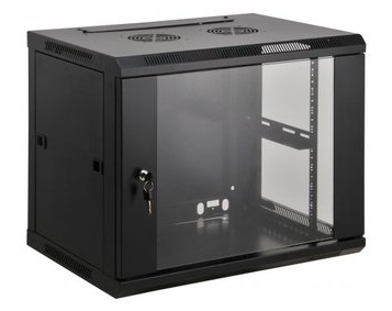 Gabinete mural 19° INTELLINET 9U - Negro, Bastidor de pared, 60 kg, 9U