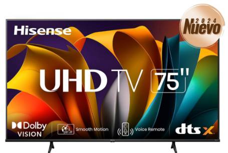 Televisor Hisense 75A6N - 75 pulgadas, LED 4K UHD, 3840 x 2160 Pixeles, GOOGLE SMART