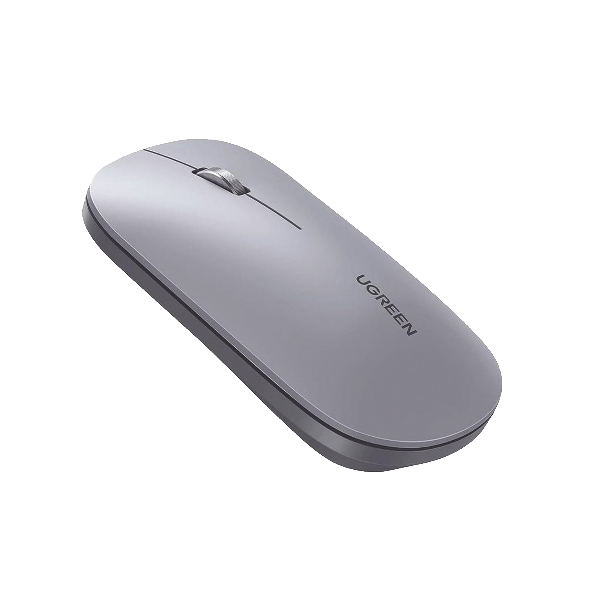 Mouse inalámbrico 2.4 GHz / Ultra Delgado y Silencioso / DPI 1000/1600/2000/4000 (Ajustable) / Alcance 10m / Scroll de Aluminio / Adaptable a diferentes superficies / Diseño suave al tacto / Contiene Receptor USB / Color Gris