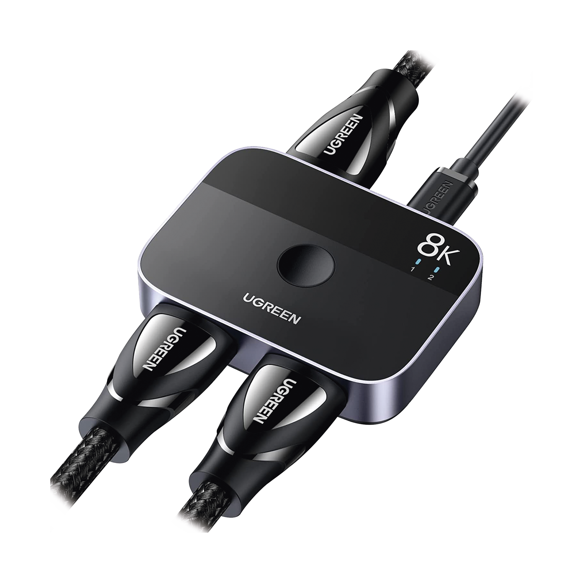 Conmutador HDMI 2.1 8K @60Hz / HDMI Splitter 2 Entradas a 1 Salida / Soporta 4K @120Hz 1080P @240Hz 3D / HDR Dolby / Alta Velocidad 48Gbps / Formatos de Audio LPCM/DTS/DSD, 2,0/2,1/5,1/7,1 canales