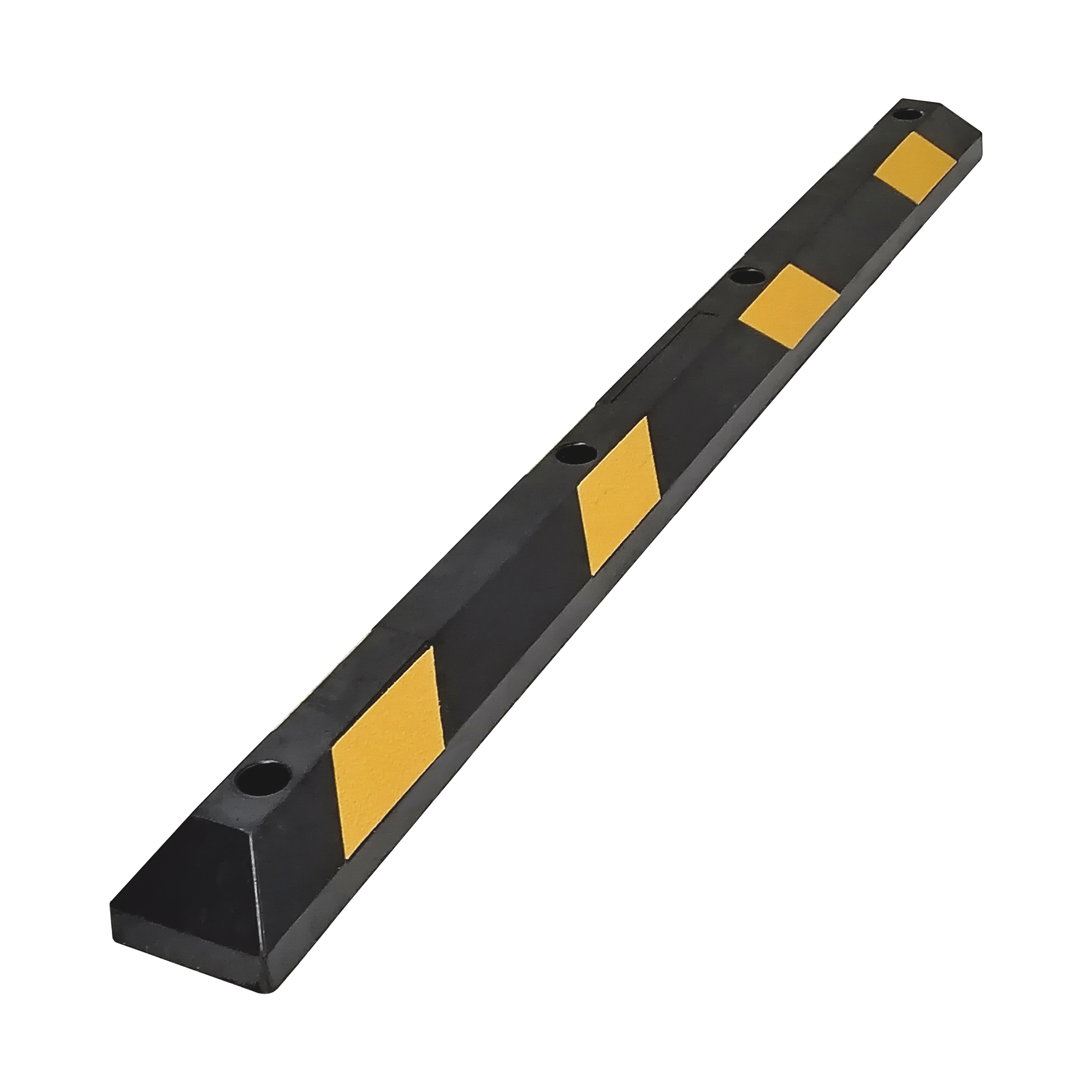 Tope Vehicular P / Estacionamiento / 183cm / Color Negro-Amarillo / 8 Franjas Reflejantes.