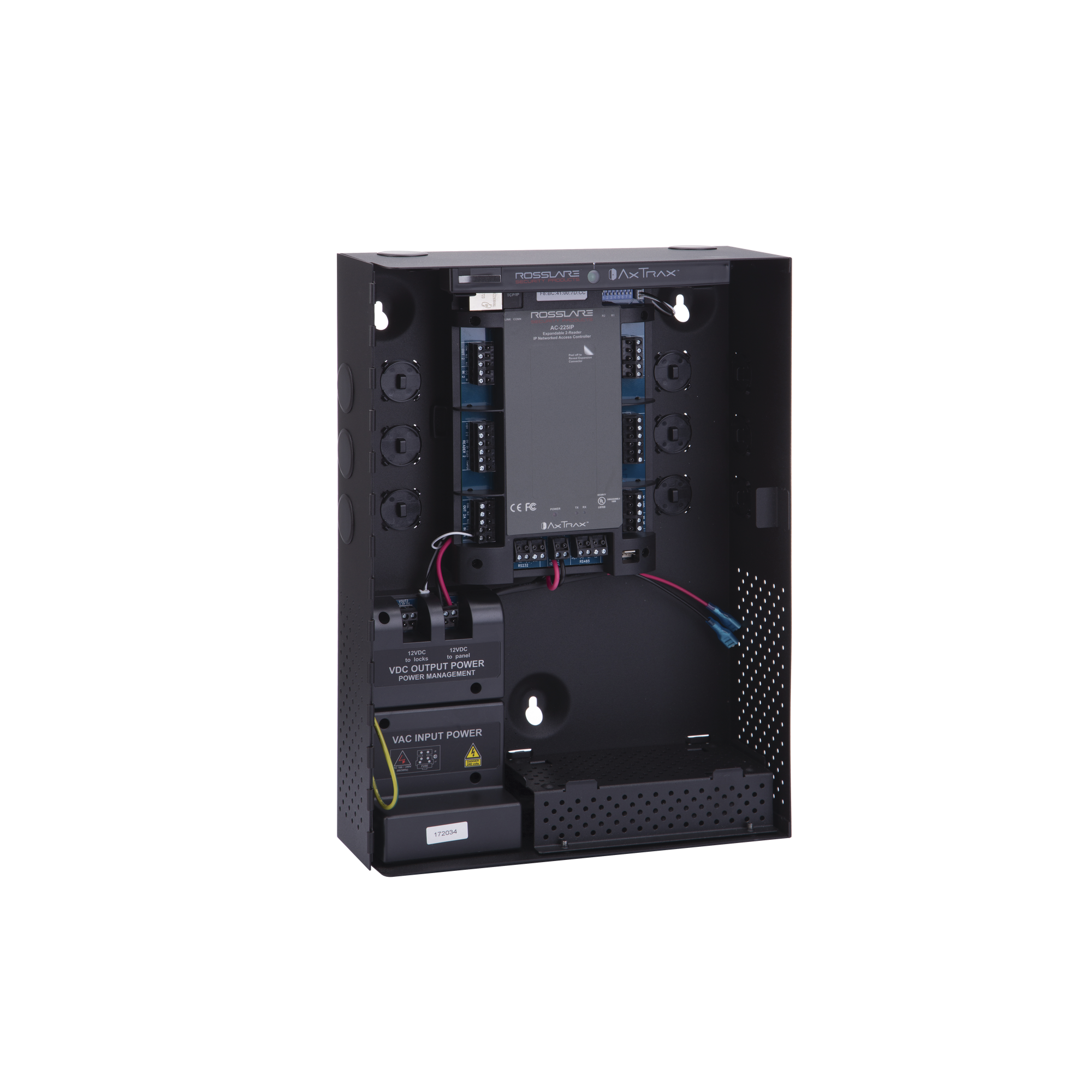 Controlador de Acceso para 2 Lectoras / 30,000 Tarjetas / 20,000 Eventos / Incluye Gabinete y Fuente de Alimentación / Nueva Generación!