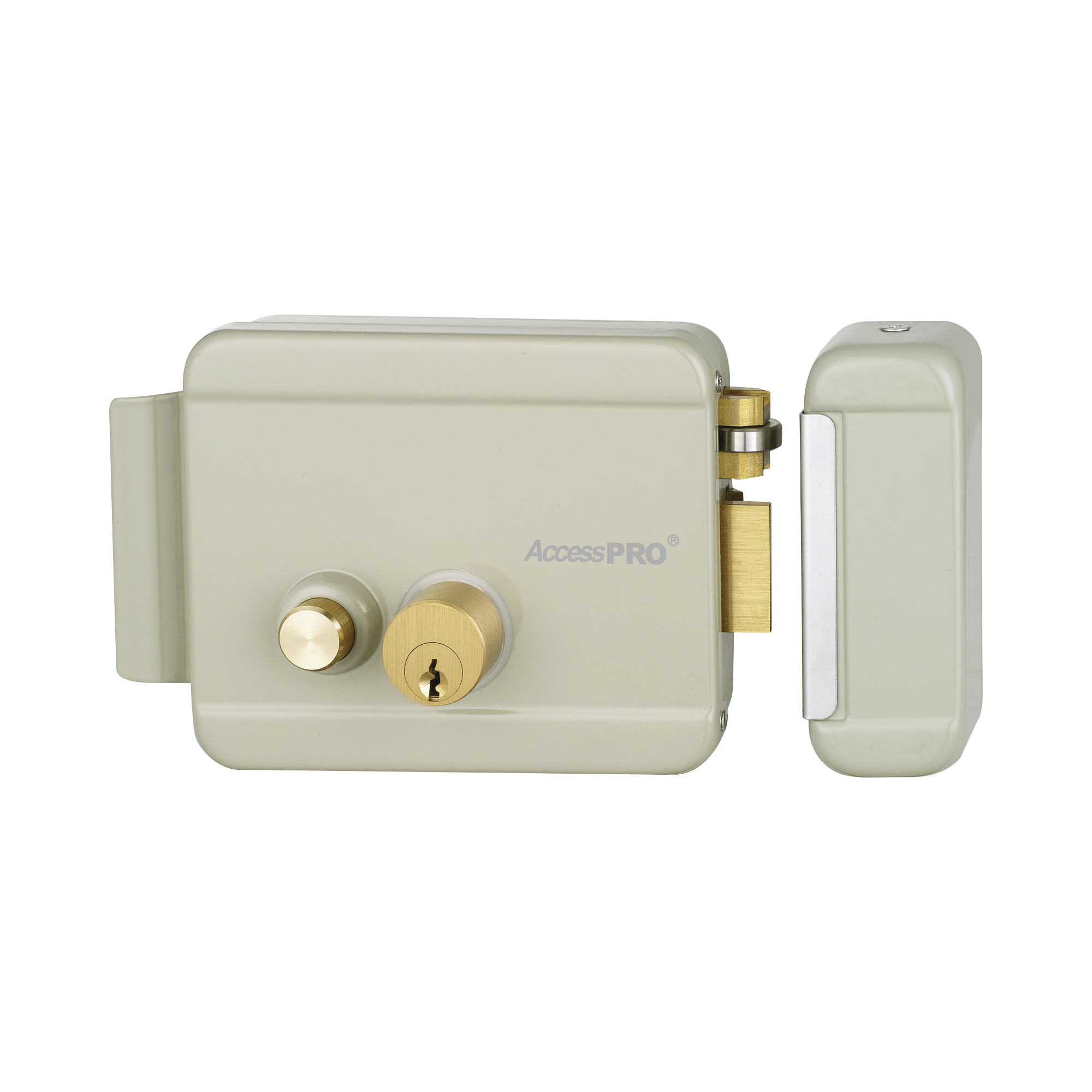 Cerradura Eléctrica con Botón de Salida/ Incluye Llave  / Exterior / Derecha