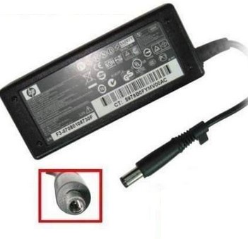 Cargador de Laptop GENERICO 65W AC-HP Punta Amarilla - 65W, 18.5V, 3.5A, HP, Negro