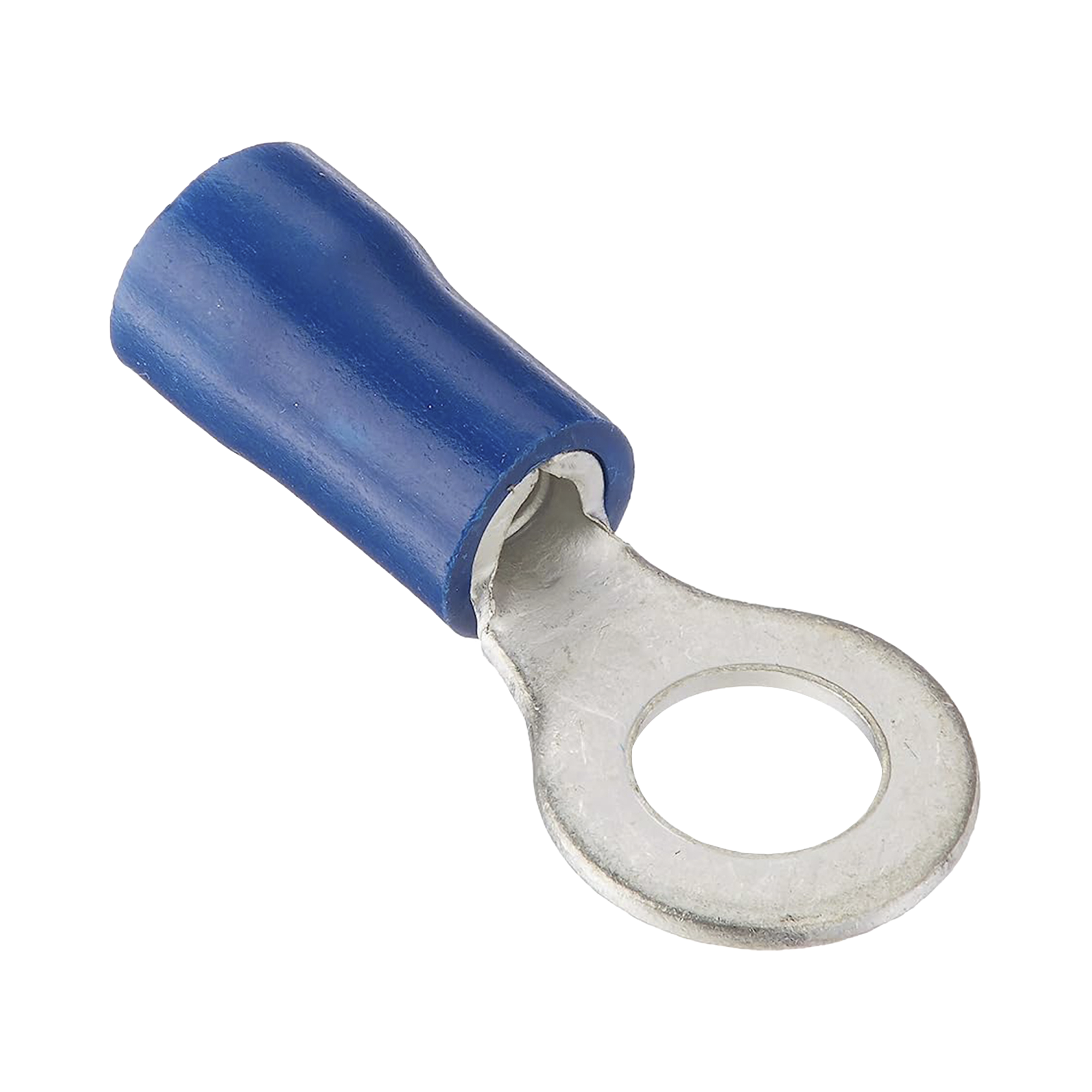 Terminal tipo ojo / 1 / 4 ' / 16 - 14 AWG / Azúl / Paquete de 25 piezas.