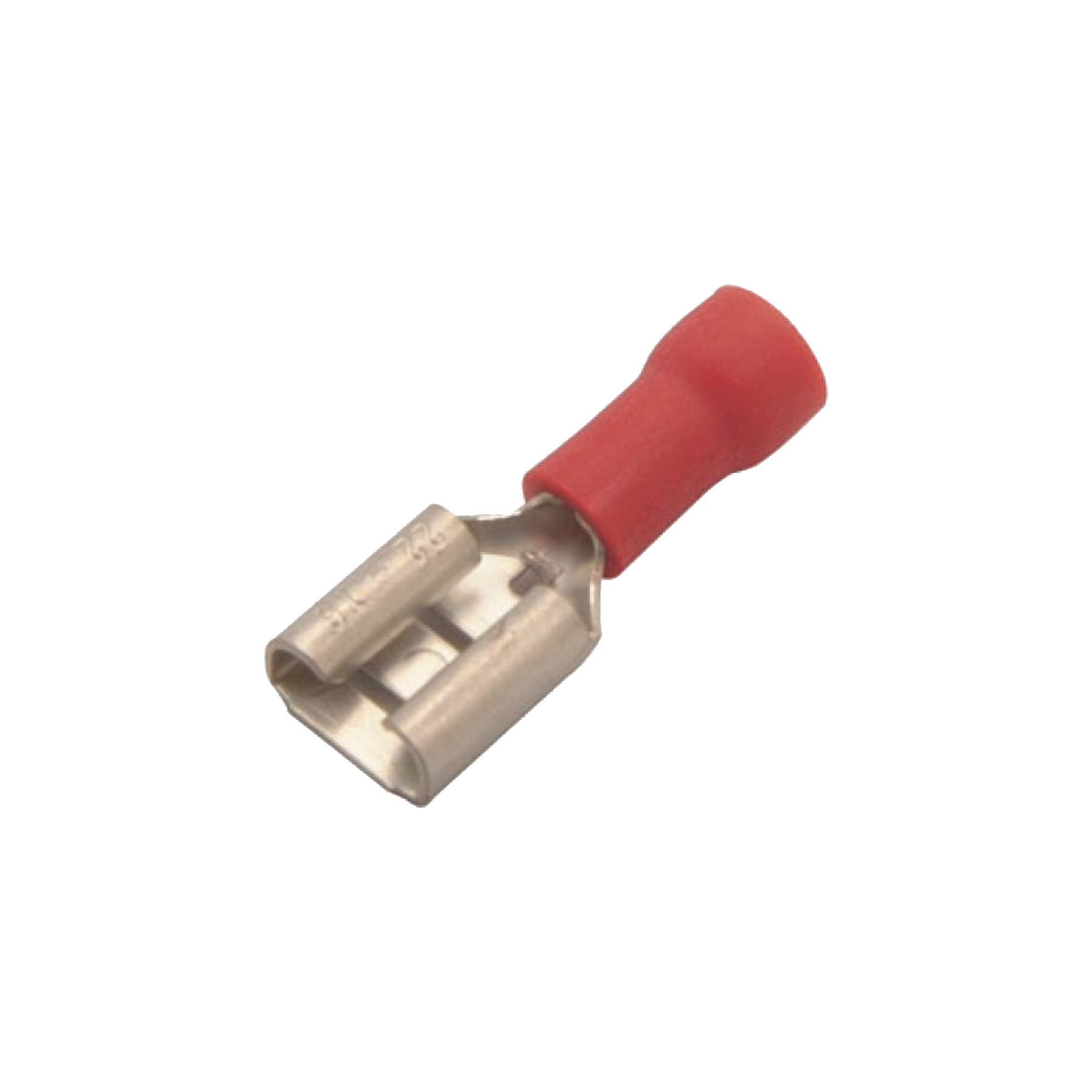 Terminal tipo hembra aislada 0.250 / 22 - 16 AWG / Rojo / Paquete de 25 piezas.