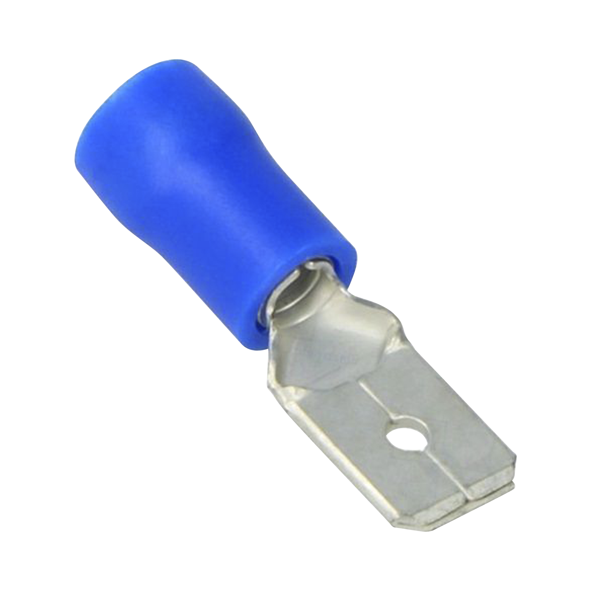 Terminal tipo hembra aislada 0.250 / 16 - 14 AWG / Azúl / Paquete de 25 piezas.