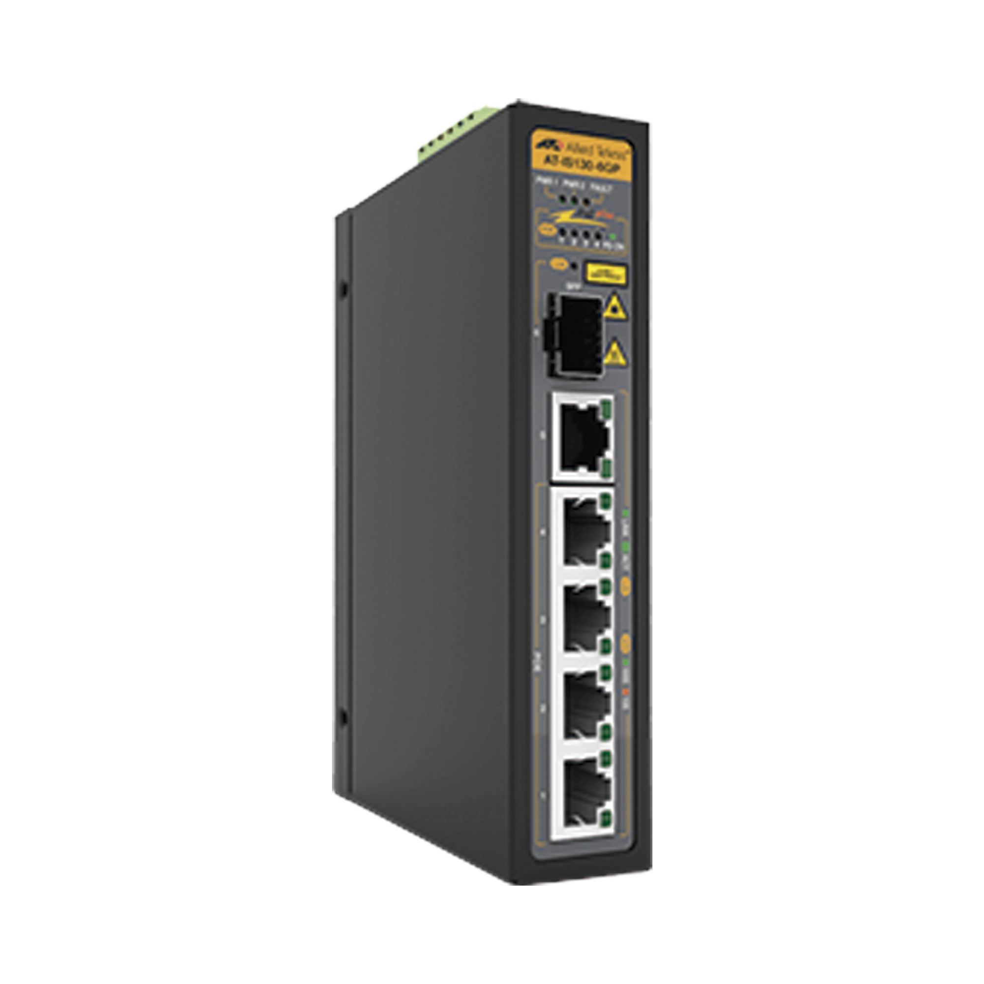 Switch Industrial PoE+ No-Administrable de 5 Puertos 10/100/1000 Mbps (4 Puertos son PoE+) + 1 puertos SFP, 90 W
