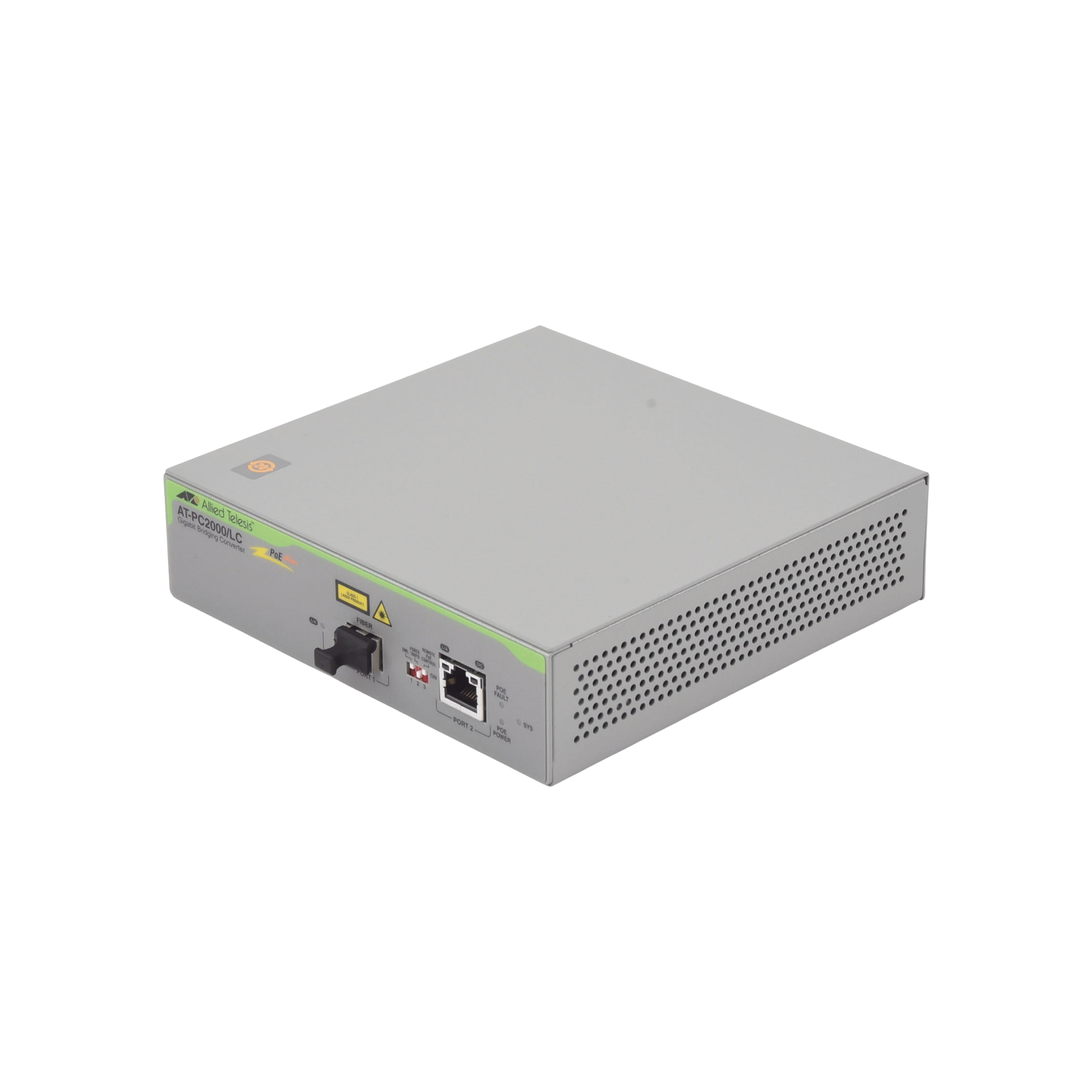 Convertidor de medios Gigabit Ethernet PoE+ a fibra óptica, conector LC, multimodo (MMF), distancia hasta 550 m