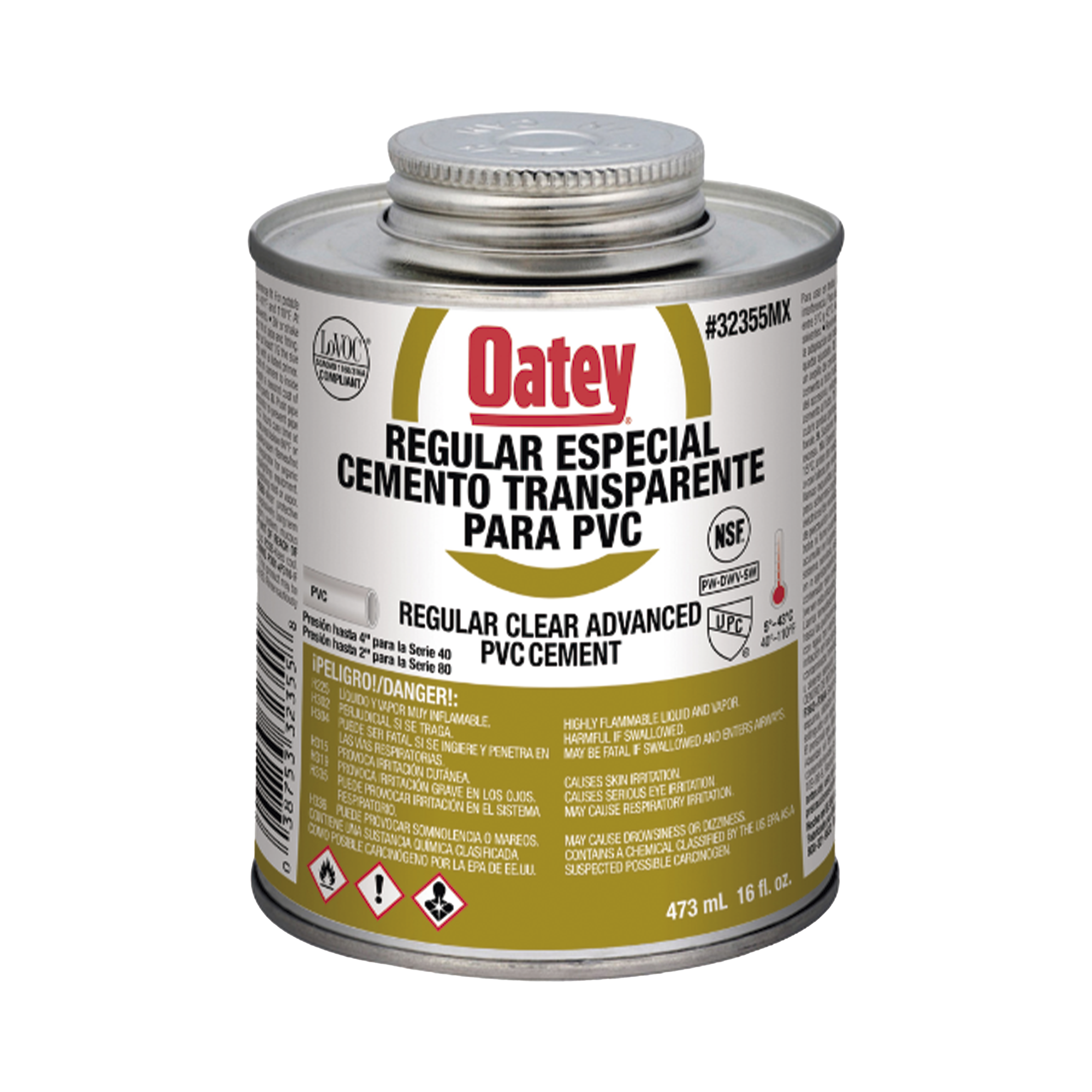 Cemento Claro de 473 ml para Tubo Conduit PVC Pesado.