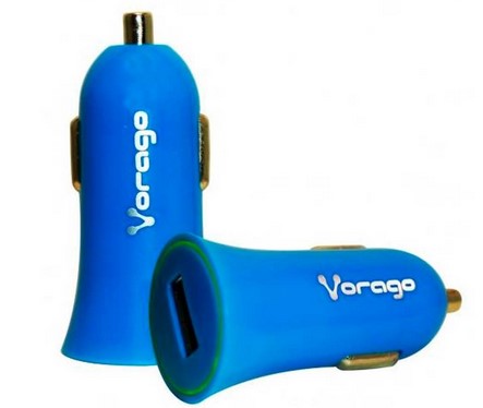 Cargador VORAGO AU-101-BL - Auto, Azul