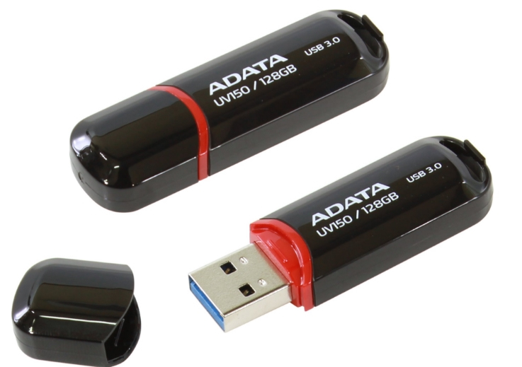 Memoria USB ADATA  AUV150-128G-RBK - Negro, 128 GB, USB 3.0