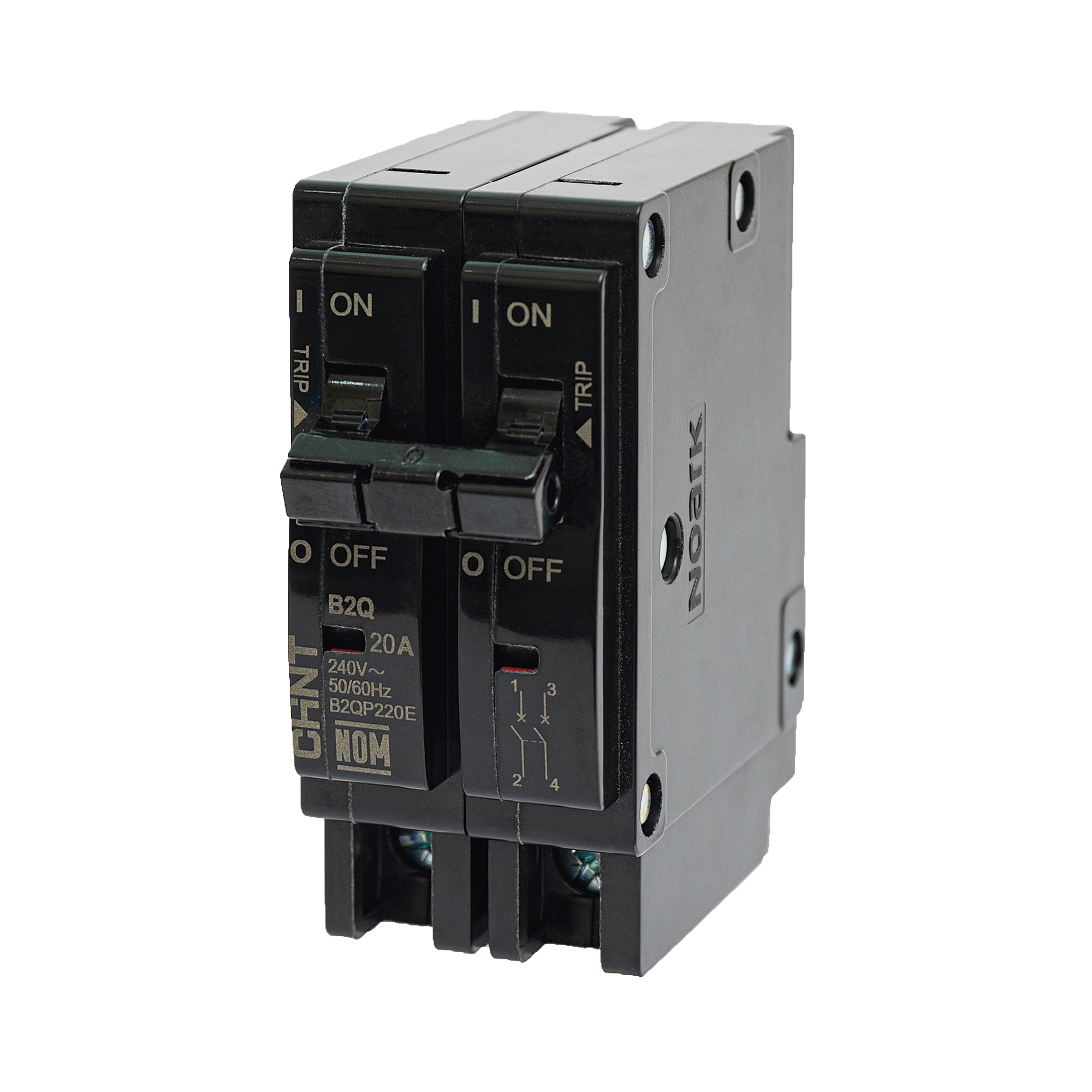 Interruptor Termomagnético Enchufable, Serie: B2Q, 2P, 15A, 240V  (SKU:1002278)