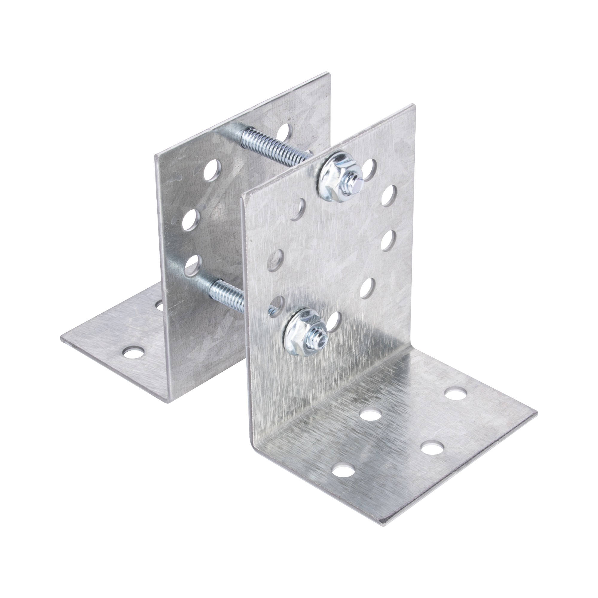 Base Multiposición para postes de paso o esquina en cercos electricos 100% Acero galvanizado.