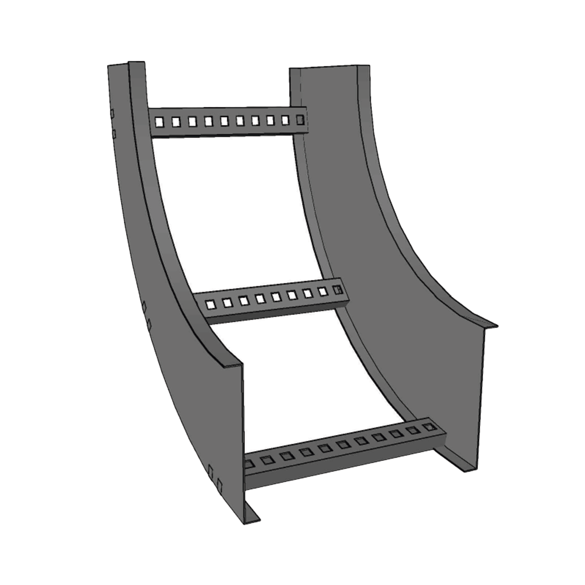 Curva Vertical Interior de Aluminio de 90° Perfil Z / Peralte 3 1/4' / Ancho 6' / Radio 8' / Incluye Tornillería