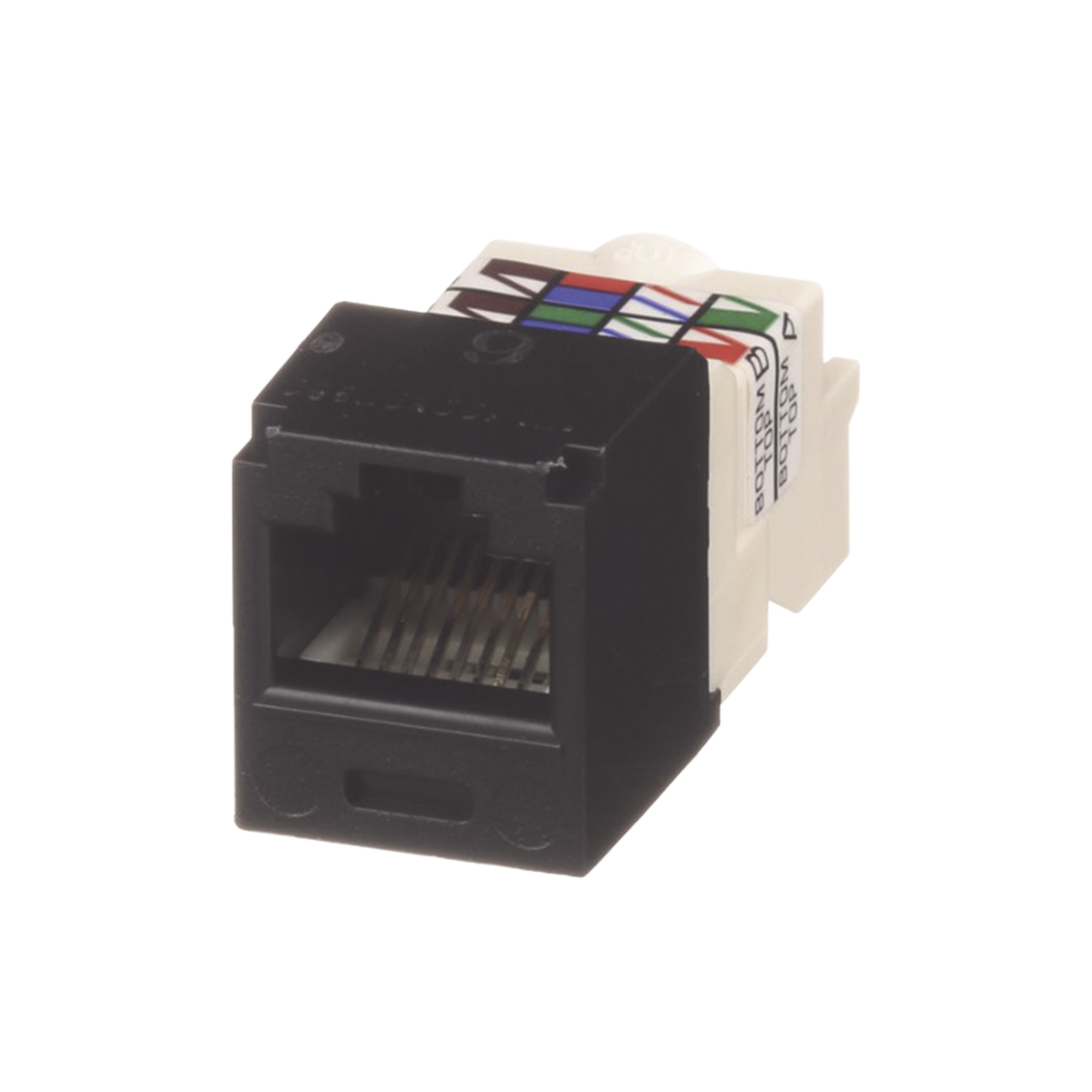 Conector Jack RJ45 Estilo TP, Mini-Com, Categoría 6, de 8 posiciones y 8 cables, Color Negro