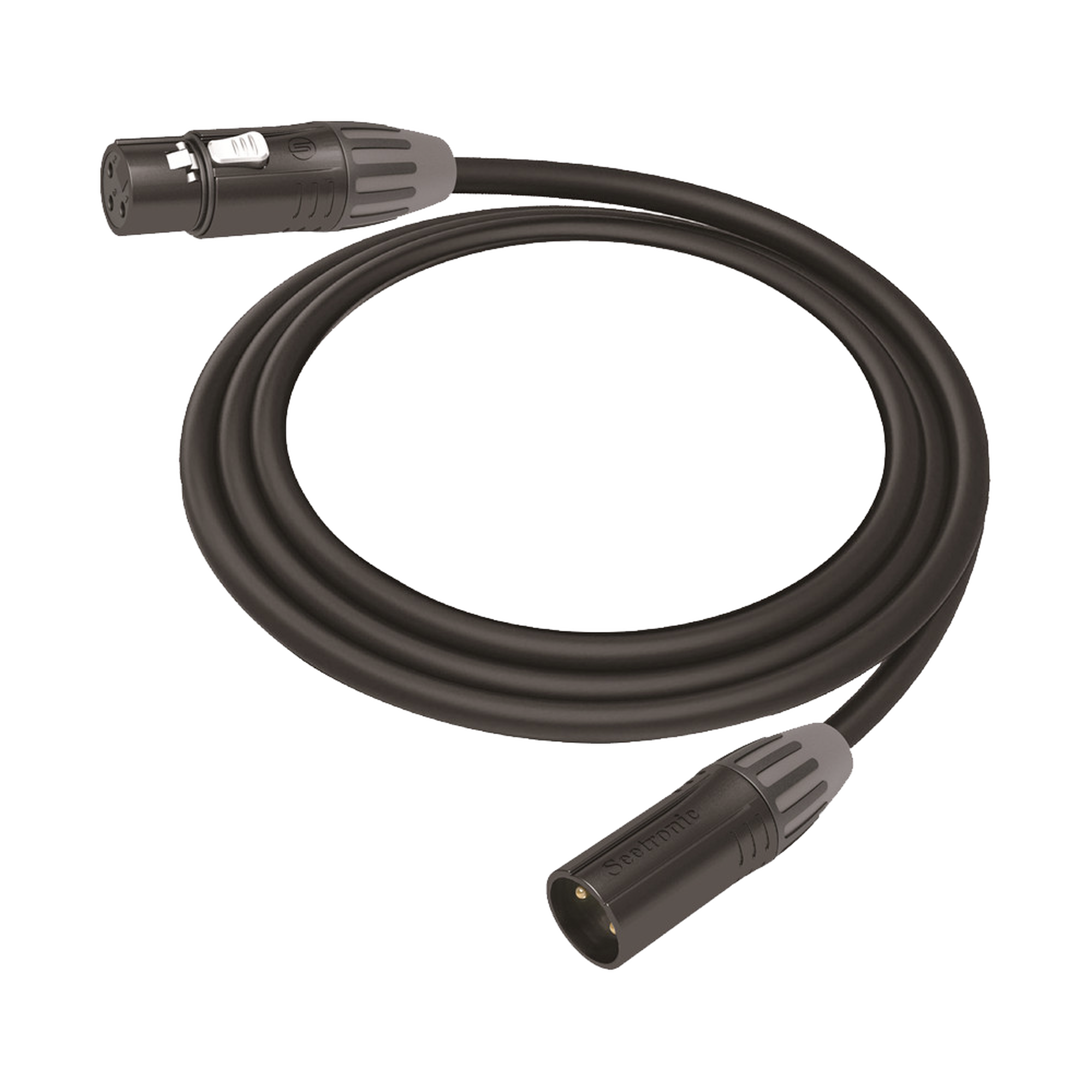 Cable XLR | 3 polos | Conector Hembra-Macho | Serie M | Carcasa Negra | Contactos Dorados | Ideal para Microfonía | Longitud 3m