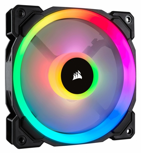 Ventilador CORSAIR PWM CO-9050071-WW - 16 Led RGB, 2 Halos de Luz Optimizado con una Hoja de Ventilador de 120 mm, Velocidad entre 600 y 1500 rpm