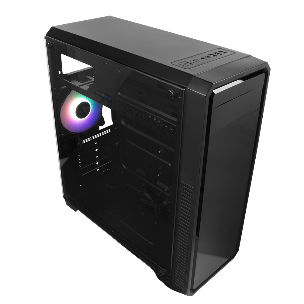 Gabinete Gaming GAME FACTOR CSG-300 - ATX, Micro ATX, Mini ITX, Gabinete, ATX, Negro
