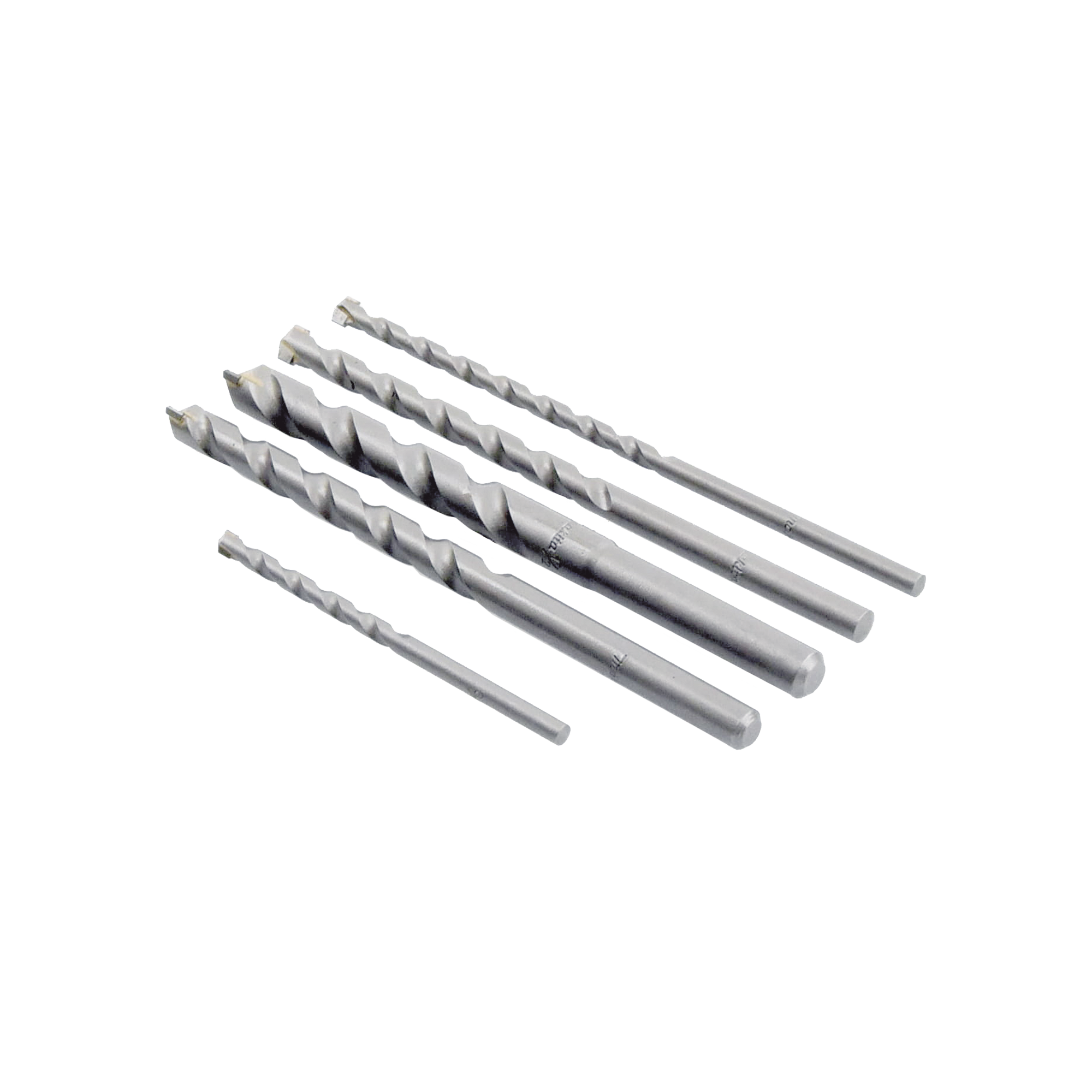 Juego de 5 Pzas. de Broca para Concreto, Zanco Recto (3/16', 1/4', 5/16', 3/8' y 1/2').