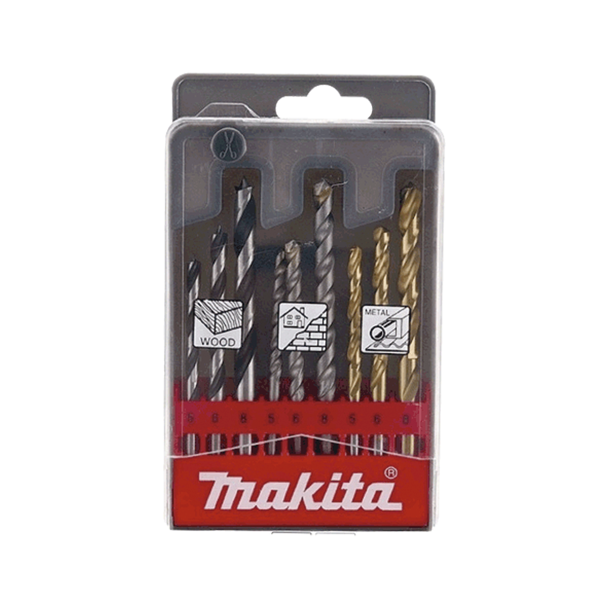 Juego con 9 piezas de brocas