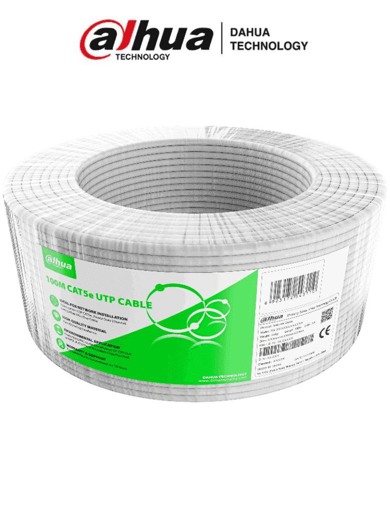 Bobina de 100 Metros de Cable UTP Cat 5e/ CCA/Color Blanco/ Uso Interior/ Cubierta de FR-PVC (ROHS compliant) - 