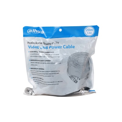 Cable de 20 Metros Armado para Video y Energía/ Para Camaras Hasta 4k/ Conectores BNC y de Energía/ Uso Exterior e Interior/ Cobre de Alta Pureza - 