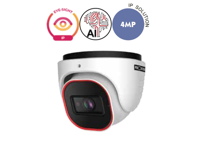 Cámara Domo IP H.265 Marca Provison (DI-340IPE-28) - Cámara domo Resolución 4 MP, Lente fijo 2.8 (100°) mm