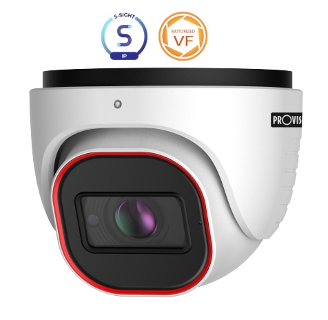 Cámara Domo IP H.265 Marca Provision (DI-380IPS-MVF) - Cámara domo Resolución 8 MP, Lente VF motorizado 2.8-12mm (102.7°- 32.2°)