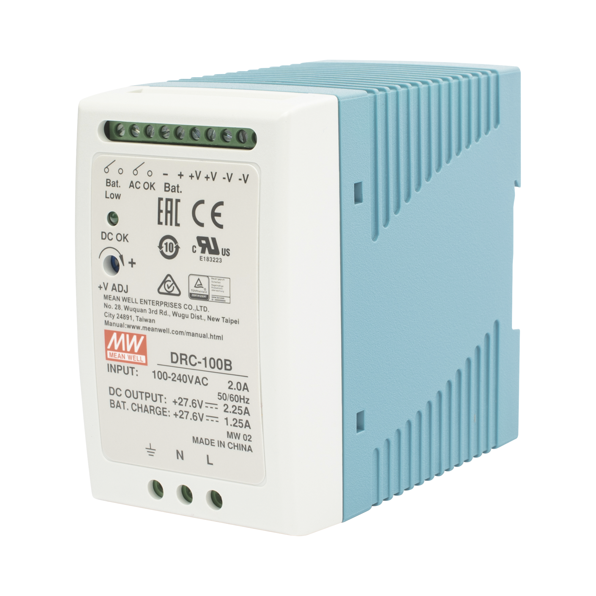 Fuente de poder Riel Din 24V, 100W con Cargador de Bateria