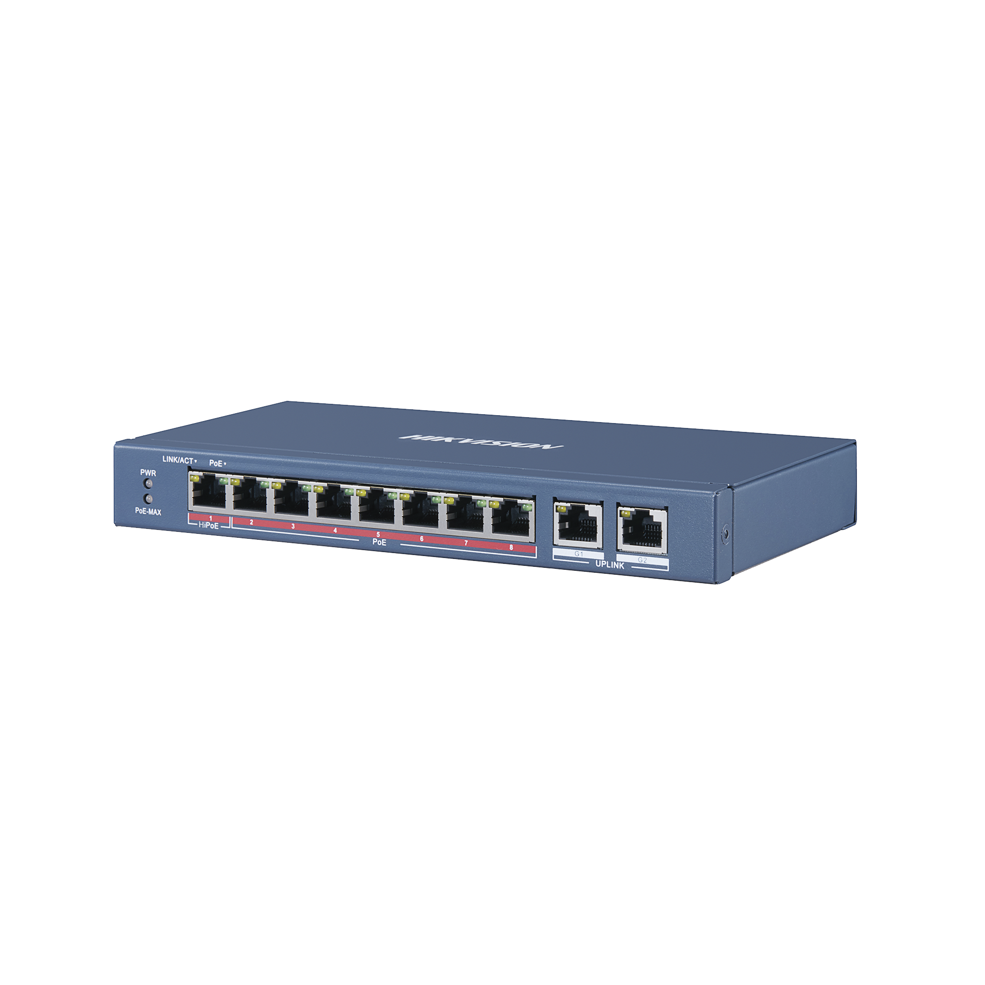 Switch PoE+ / No Administrable / 7 Puertos 10/100 Mbps PoE+(30 W) / 1 Puerto 100 Mbps PoE++ (60 W) / 2 Puertos 10/100/1000 Mbps / PoE hasta 250 Metros / 110 W