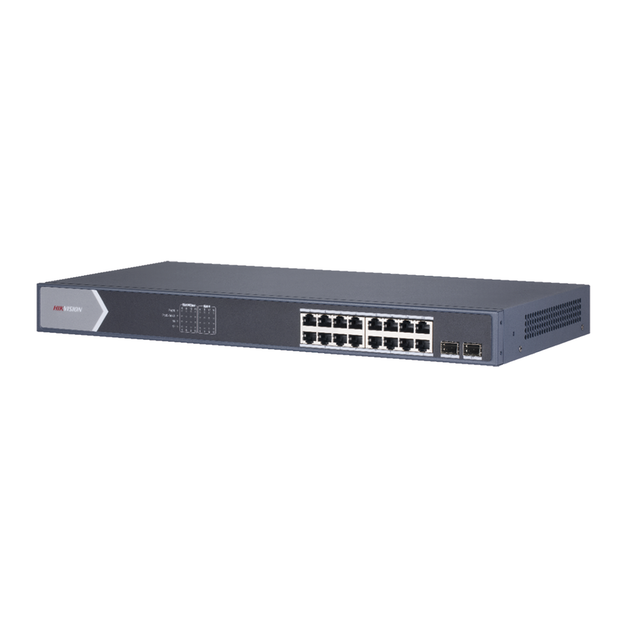 Switch Gigabit PoE+ / Monitoreable / 16 Puertos 10/100/1000 Mbps PoE+ / 1 Puerto 10/100/1000 Mbps de Uplink / 1 Puerto SFP /  Configuración Remota desde Hik-PartnerPro / Modo Extendido hasta 300 Metros / 130 W