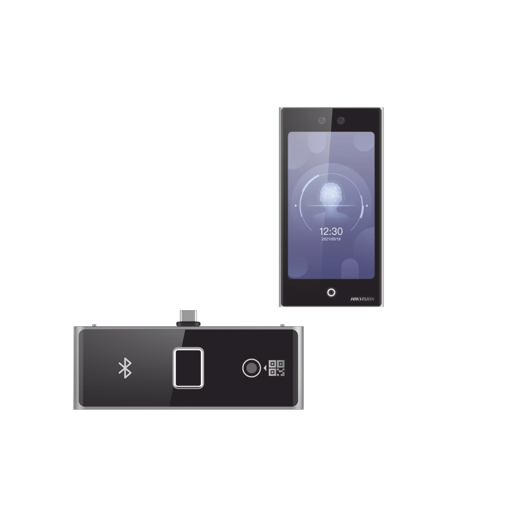 Terminal Facial Min Moe WiFi con pantalla de 7' y Lector de Huellas, Códigos QR y Bluetooth /  Exterior IP65 / 10,000 rostros y 50,000 tarjetas / Soporta módulo lector de Huella, QR y Bluetooth