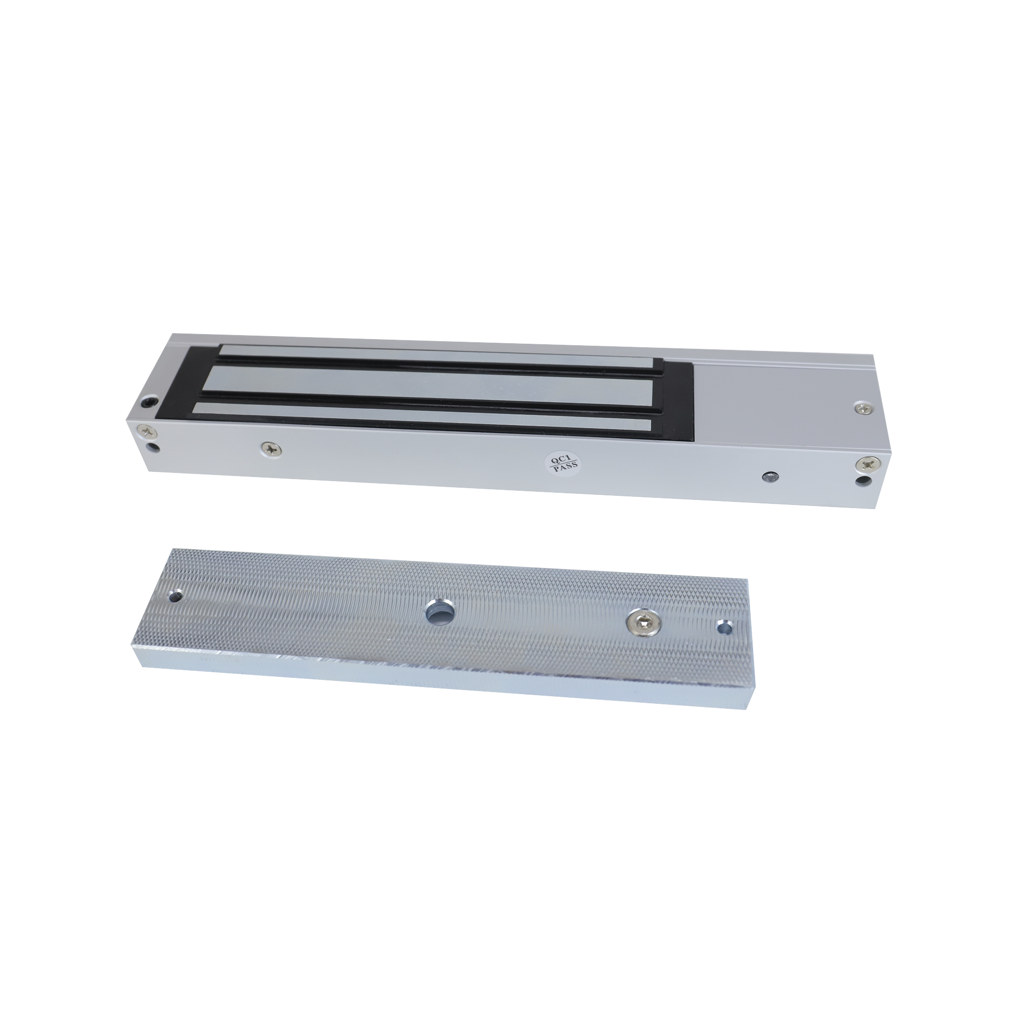 Chapa Magnética de 600 Lbs (272 Kg) / Montaje en Puerta Normal o de Vidrio / Certificado CE /  Uso en Interior / Magnetismo Anti-residual