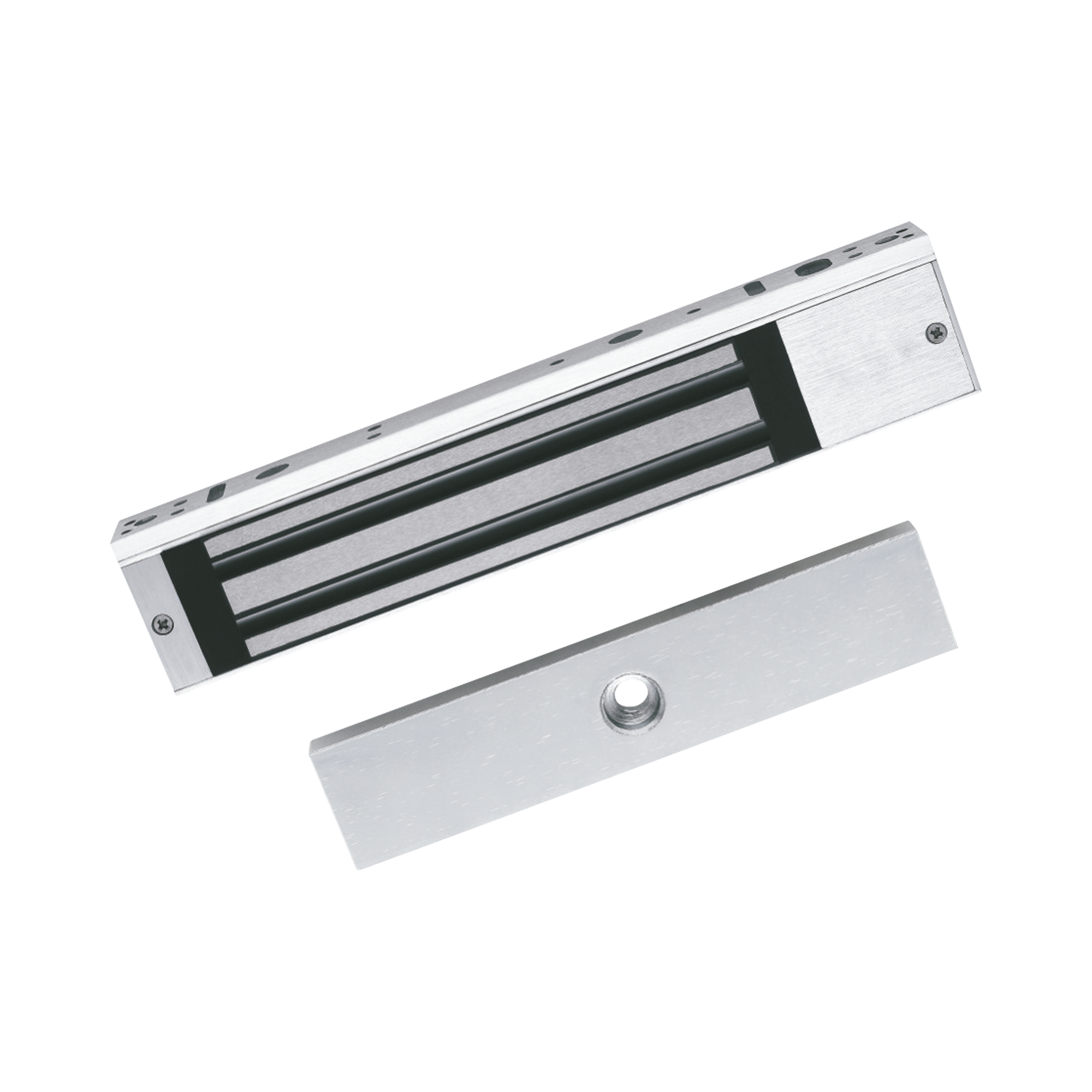 Chapa Magnética de 617 Lbs (280 Kg) / Montaje en Puerta Normal o de Vidrio / Certificado CE /  Uso en Interior / Indicador LED / Magnetismo Anti-residual