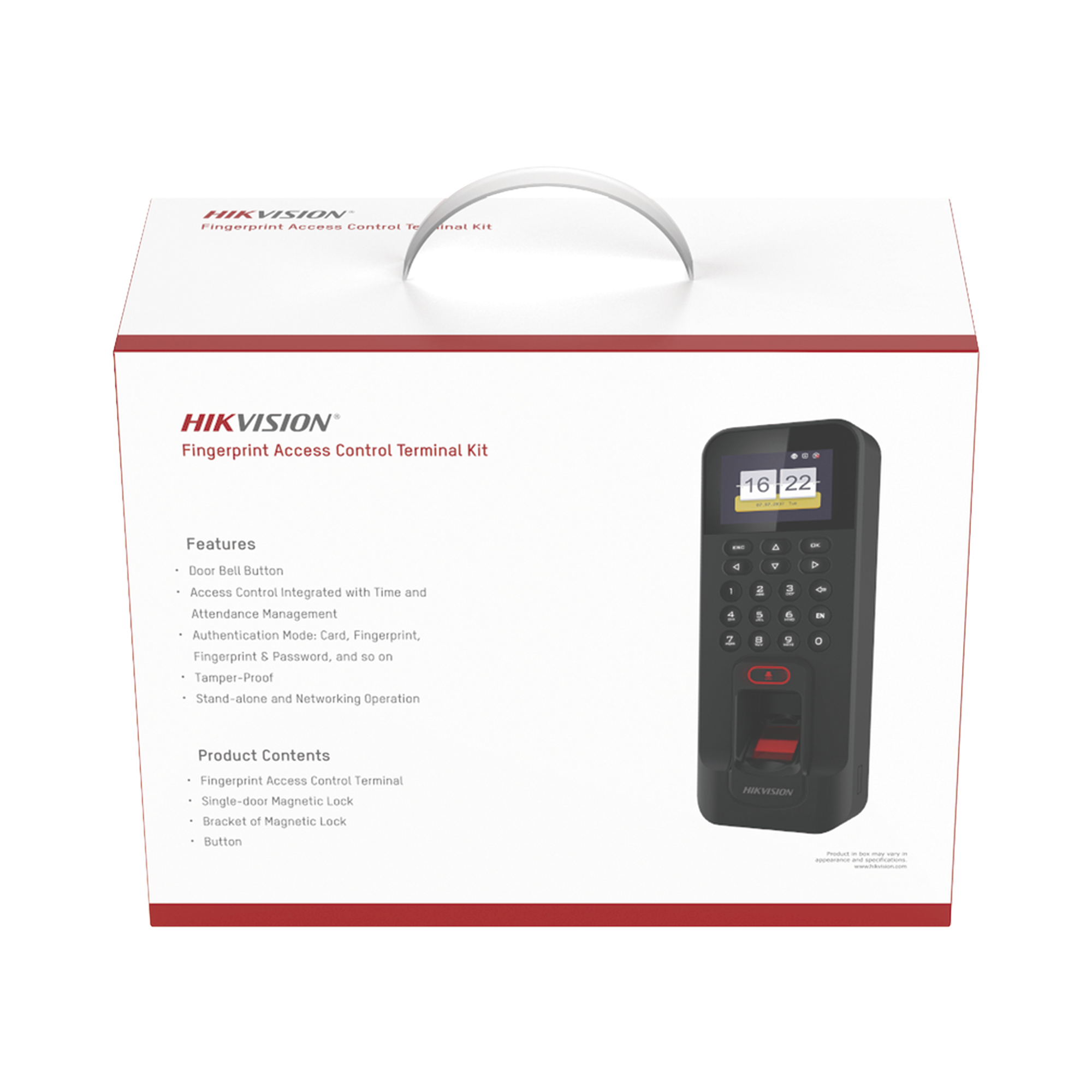 Kit de Control de Acceso TODO INCLUIDO con Lector de Huellas y Tarjetas / 3,000 Huellas / Compatible con App Hik-Connect / Incluye Electroimán  Botón de Salida y Montajes Z y L para imán (DS-K1T804)