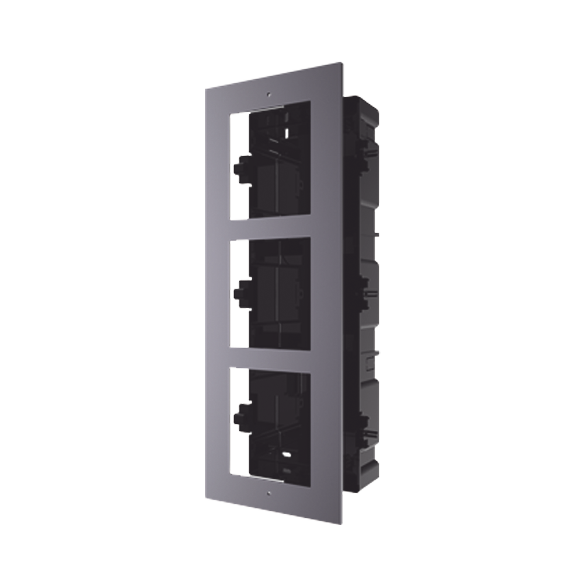 Base de 3 Espacios para EMPOTRAR Módulos de Videoporteros Hikvision